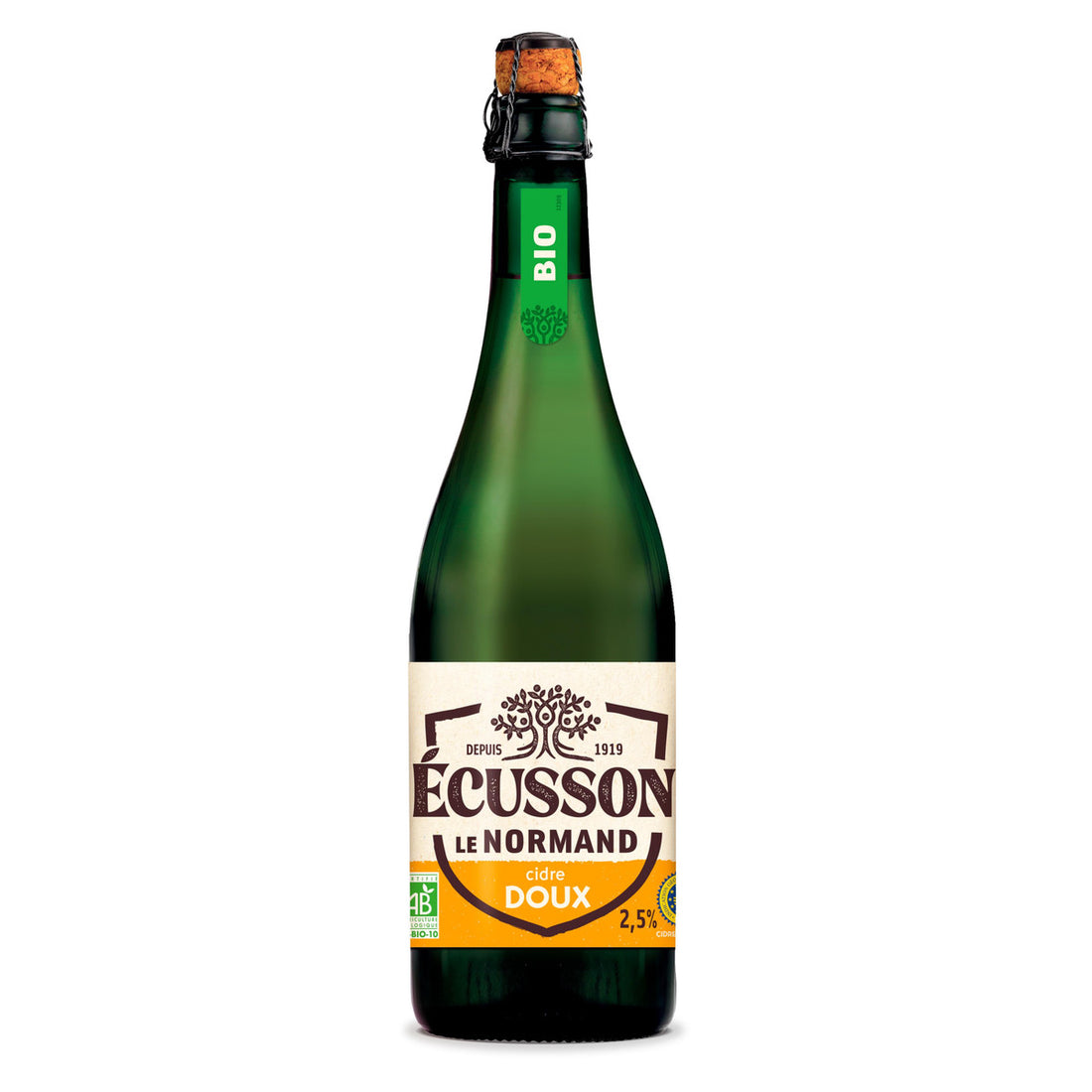 Ecusson Cidre Doux Fruité Bio 75cl