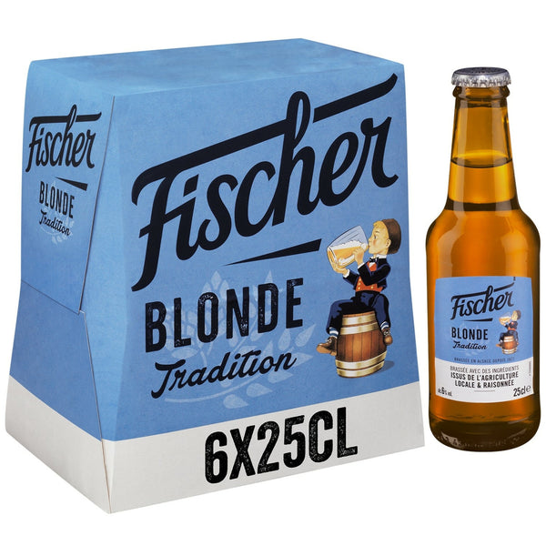 Fischer Bière Blonde Tradition D'alsace 6° Pack 6x25cl