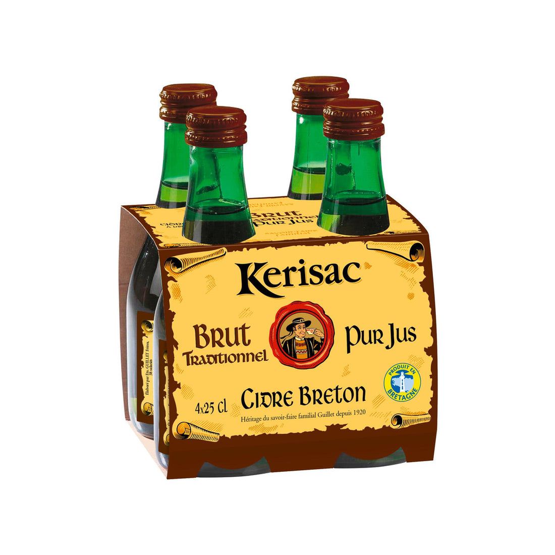 Kerisac Cidre Breton Brut Traditionnel Pur Jus Pack 4x25cl