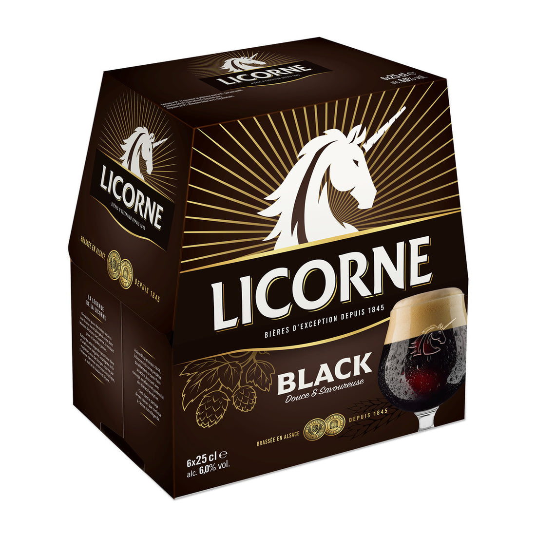 Licorne Bière Black Pack 6x25cl