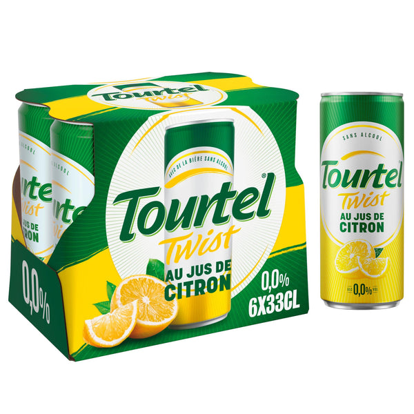 Tourtel Twist Bière Sans Alcool Aromatisée au Jus de Citron Pack 6x33cl