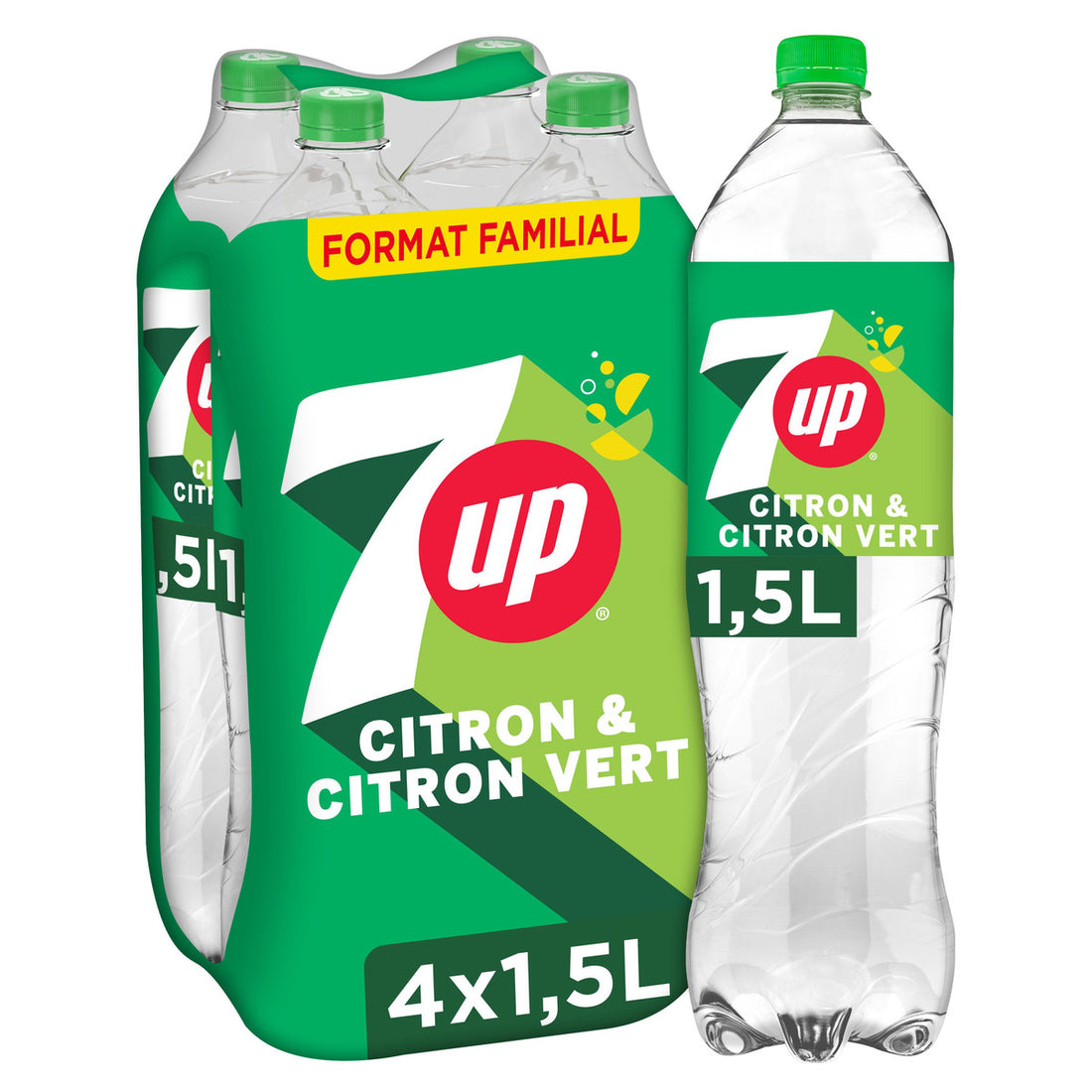 7UP Arômes Naturels de Citron et Citron Vert Pack 4x1,5L