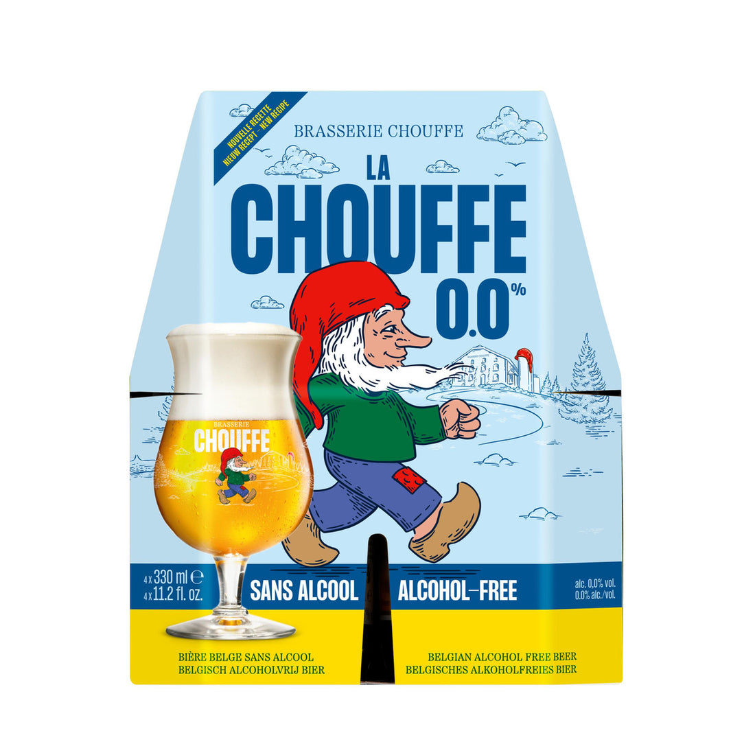 La Chouffe Bière Belge Blonde Sans Alcool Pack 4x33cl