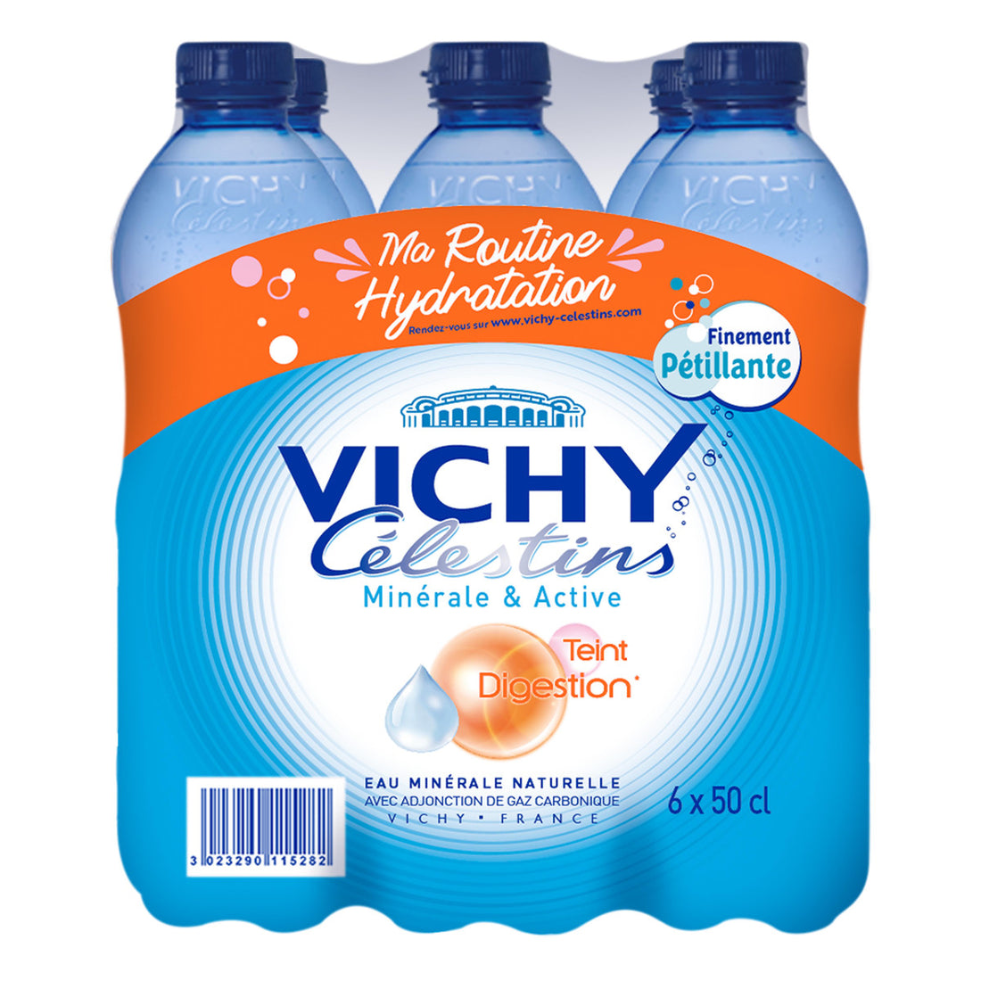 Vichy Celestins Eau Minérale Naturelle Gazeuse Pack 6x50cl
